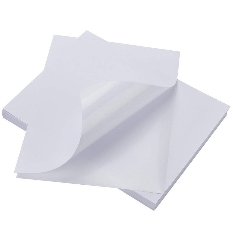 BESTEASY Sticker Paper, BESTEASY 8.5" x 11" Full Sheet Label Stickers for Laser Inkjet Printer, Self Adhesive Printer Paper Shipping Labels, White Matte Mailing Label Stickers (100 Sheets,100 Labels) - Image 1